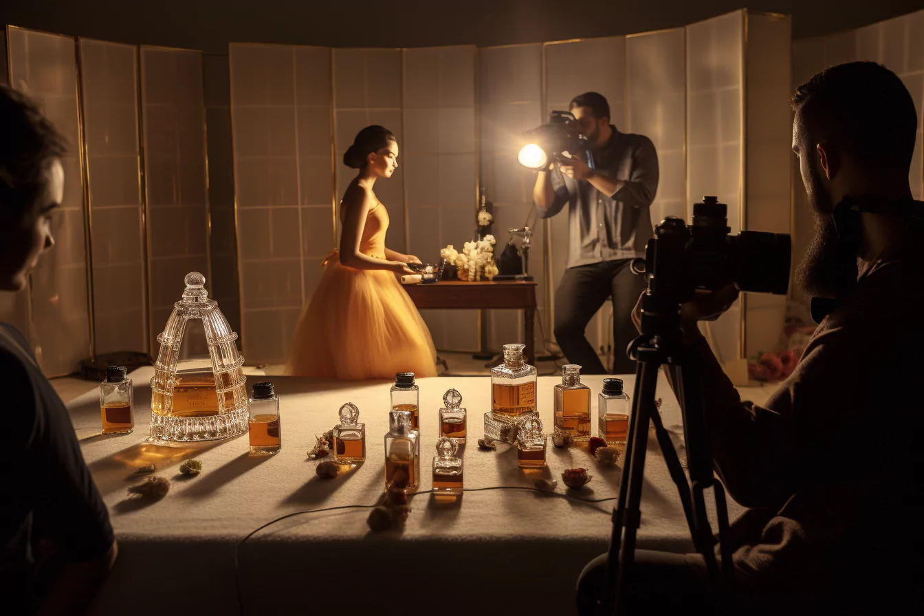 marketing shooting for a perfume advertisment contributing to its cost