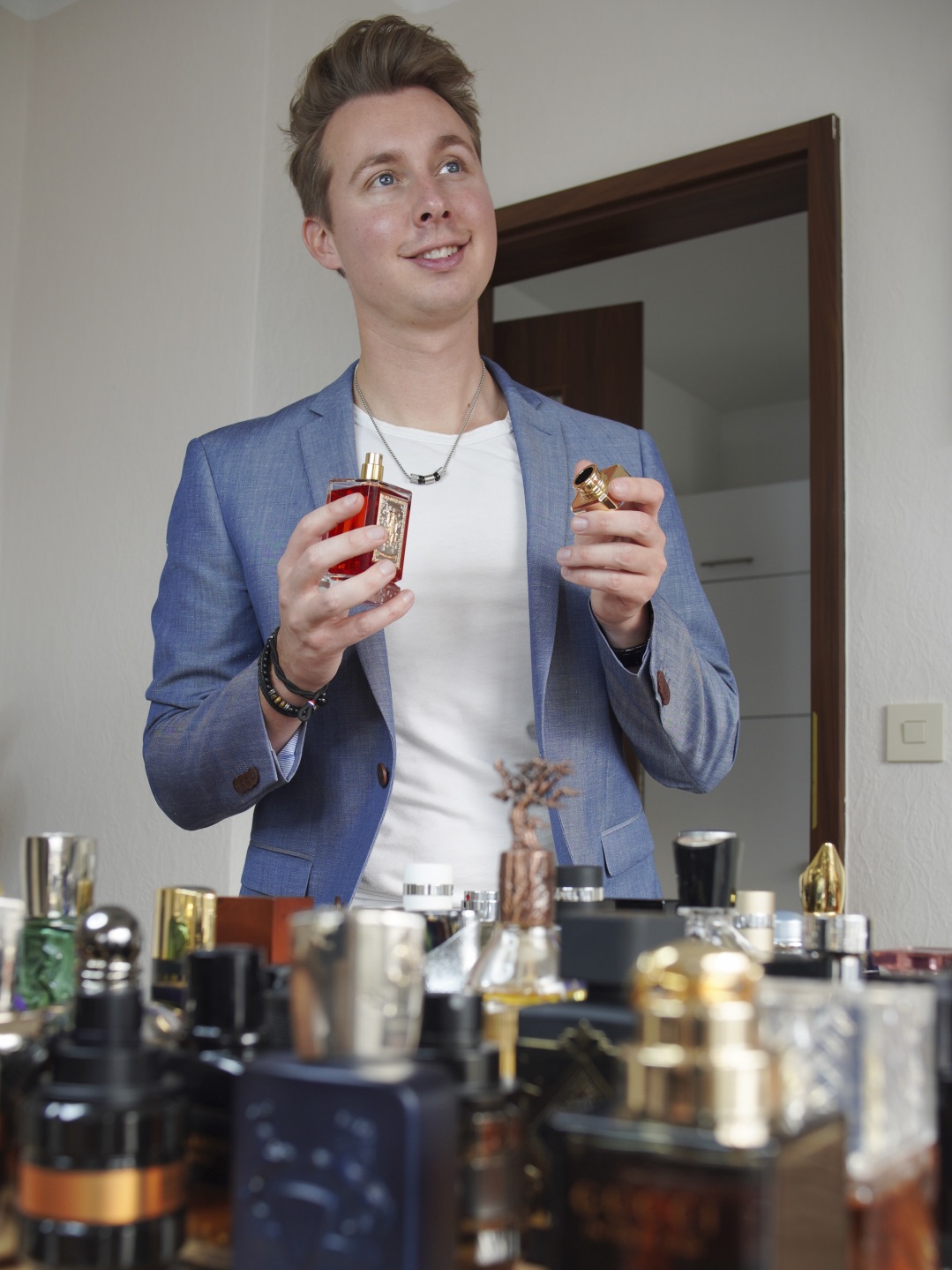 Peter Krueck and his perfume collection